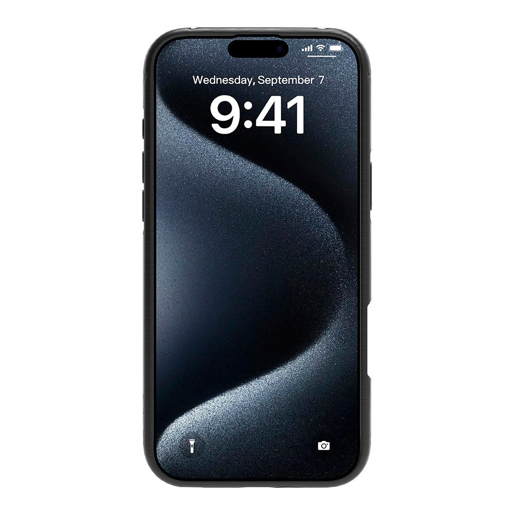 eSTUFF iPhone 16 Pro Max INFINITE HELSINKI Hybrid Plastik Cover med Kickstand - MagSafe Kompatibel - Sort / Gennemsigtig