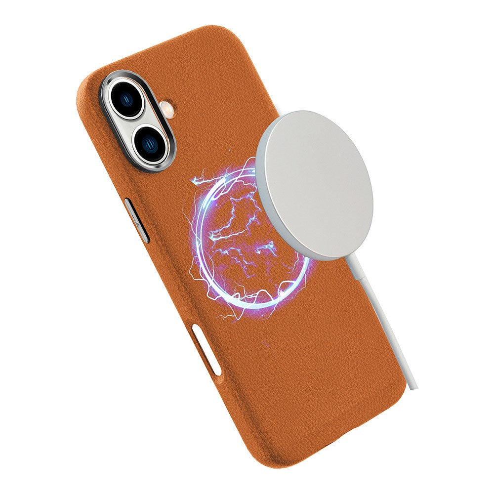 eSTUFF iPhone 16 INFINITE VENICE Læderbetrukket Plastik Cover - MagSafe Kompatibel - Brun