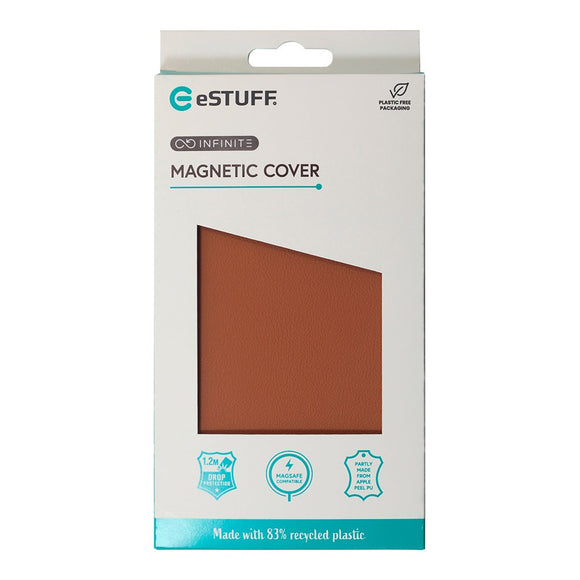 eSTUFF iPhone 16 INFINITE VENICE Læderbetrukket Plastik Cover - MagSafe Kompatibel - Brun