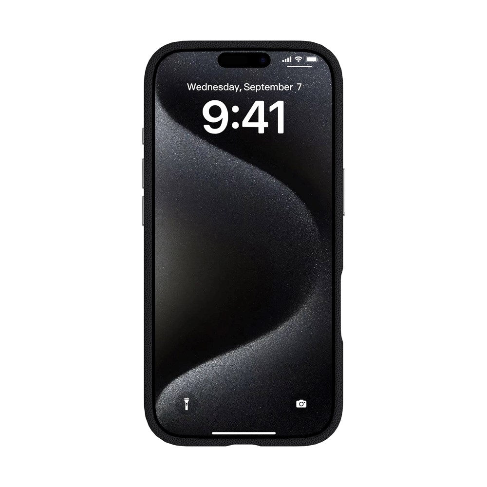 eSTUFF iPhone 17 INFINITE VENICE Kunstlæderbetrukket Plastik Cover - MagSafe Kompatibel - Sort