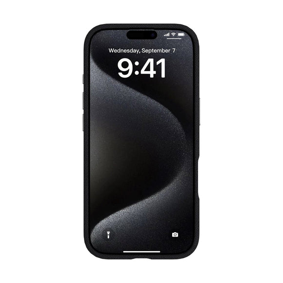 eSTUFF iPhone 17 INFINITE VENICE Kunstlæderbetrukket Plastik Cover - MagSafe Kompatibel - Sort