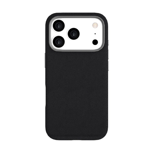 eSTUFF iPhone 17 Pro INFINITE VENICE Kunstlæderbetrukket Plastik Cover - MagSafe Kompatibel - Sort