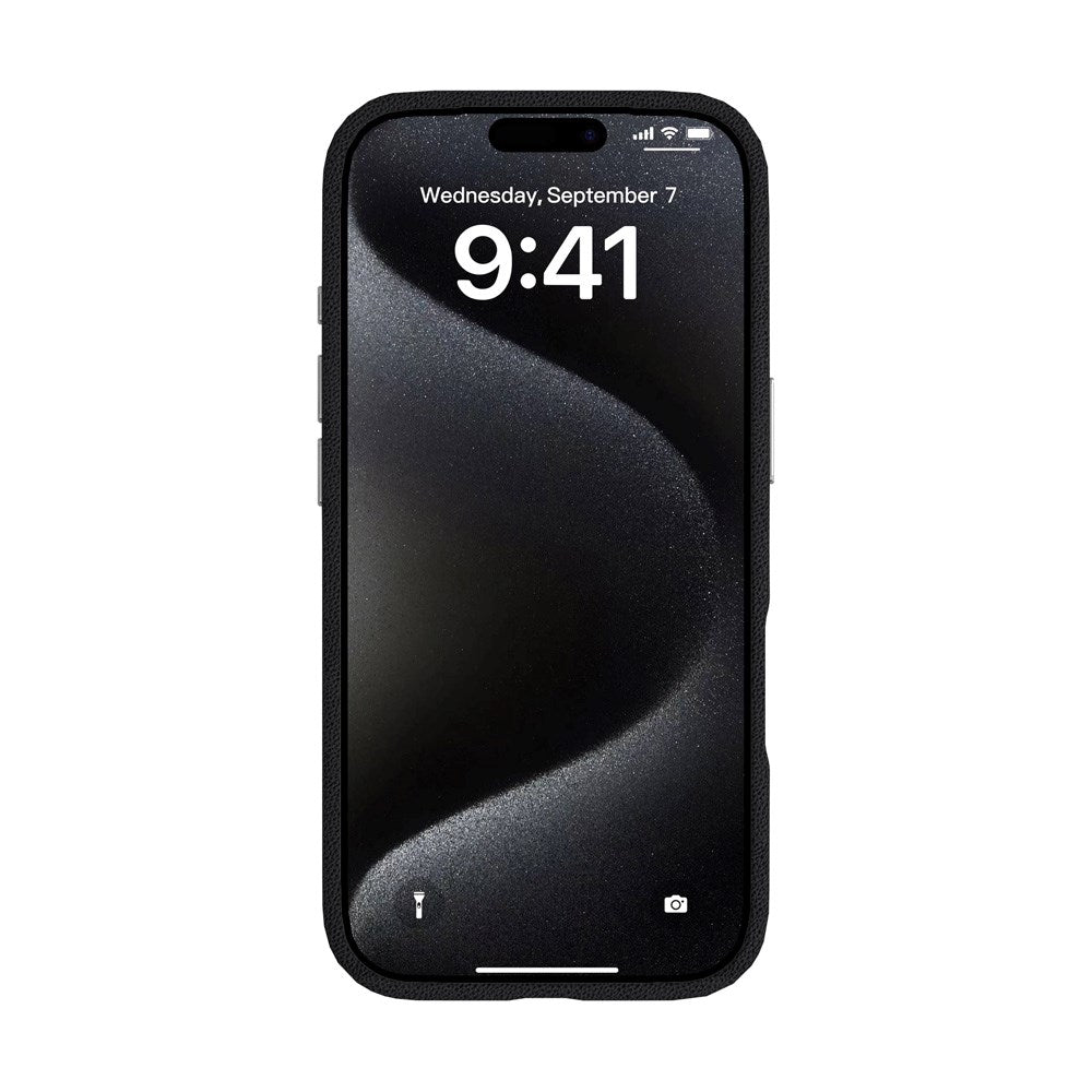 eSTUFF iPhone 17 Pro INFINITE VENICE Kunstlæderbetrukket Plastik Cover - MagSafe Kompatibel - Sort