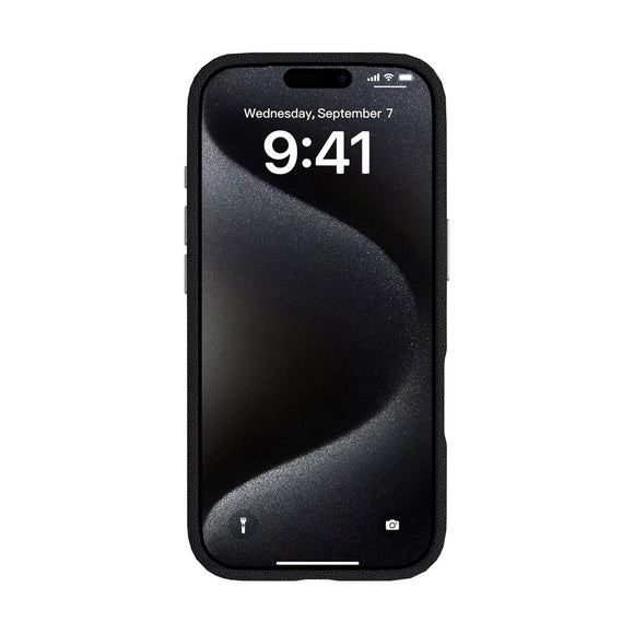 eSTUFF iPhone 17 Pro INFINITE VENICE Kunstlæderbetrukket Plastik Cover - MagSafe Kompatibel - Sort