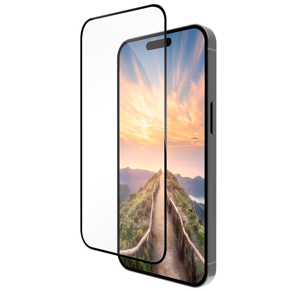 iPhone 16 Pro Max dbramante1928 Eco-Shield Skærmbeskyttelse m. Monteringsramme - Sort Kant