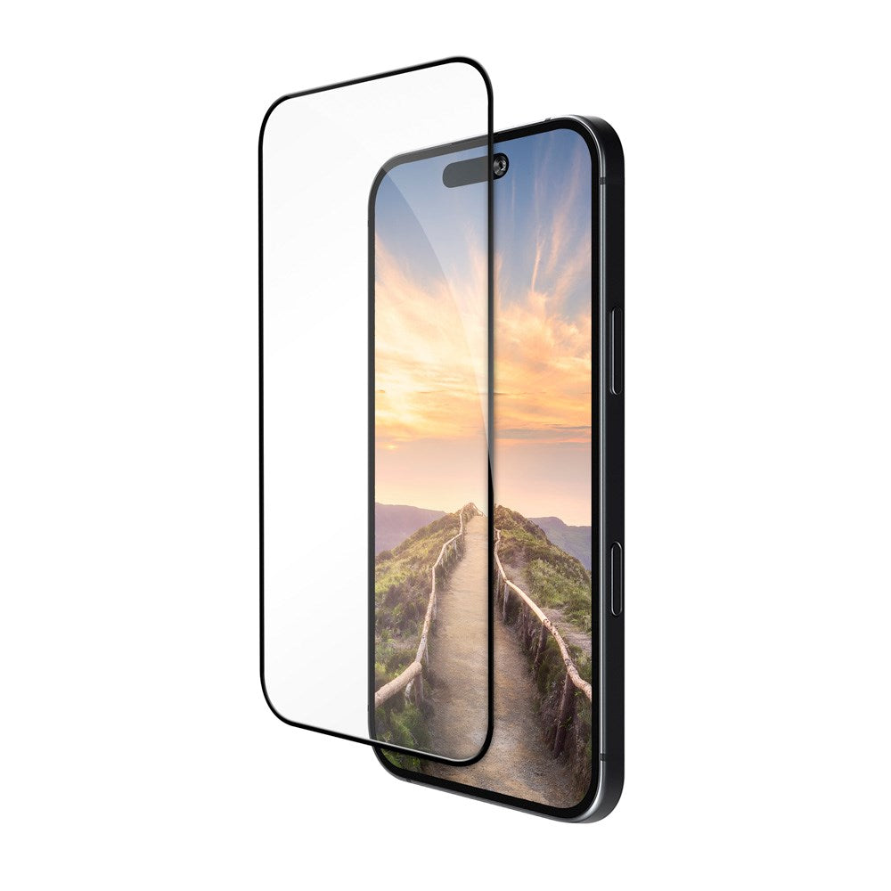 iPhone 17 Pro Max dbramante1928 Eco-Shield Skærmbeskyttelse m. Monteringsramme - Sort Kant
