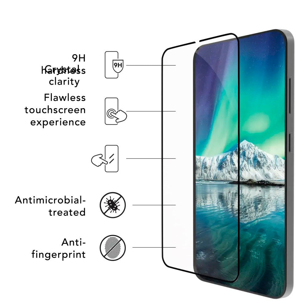 Samsung Galaxy S24+ (Plus) dbramante1928 Eco-Shield Skærmbeskyttelse m. Monteringsramme - Sort Kant