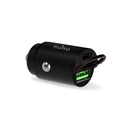 Puro PD 30W Mini Biloplader m. USB-A og USB-C - Sort