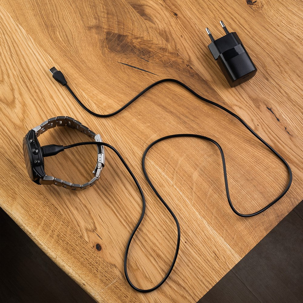 Fixed Ladekabel til Garmin Smartwatch m. USB-C - Sort