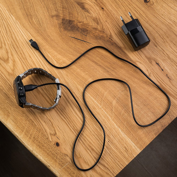 Fixed Ladekabel til Garmin Smartwatch m. USB-C - Sort