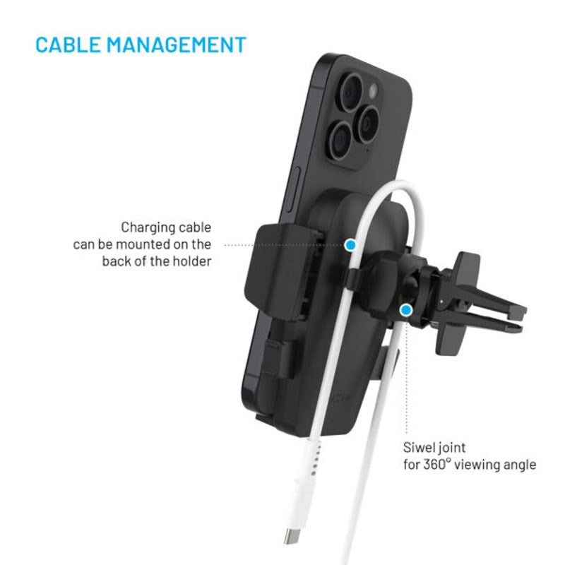 Fixed Mobilholder til Bil - Ventilationsanlæg - Sort