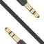 Fixed AUX Kabel - 3.5mm Minijack - 1m - Sort