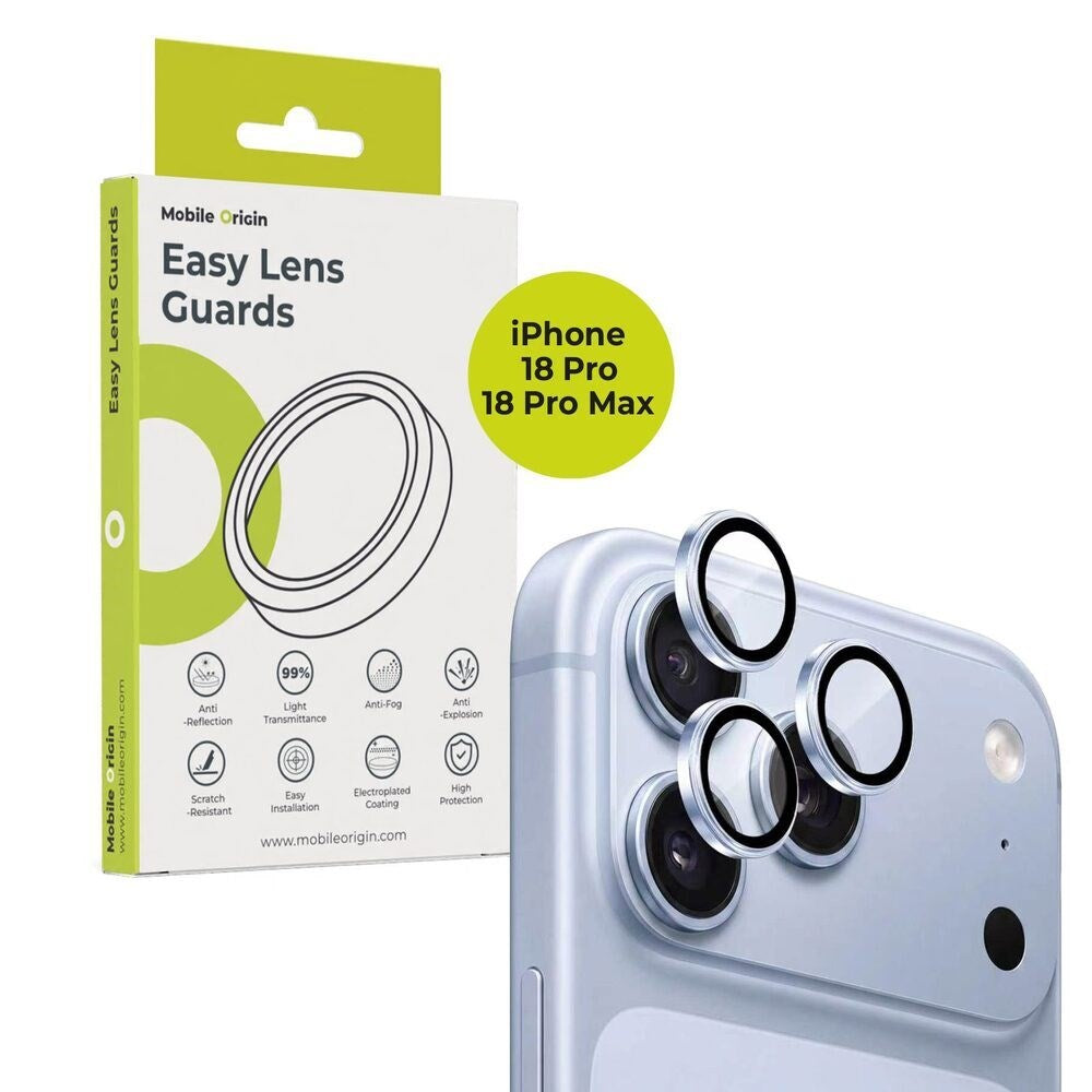 iPhone 18 Pro / 18 Pro Max Mobile Origin Easy Kameralinsebeskyttelse - Blå