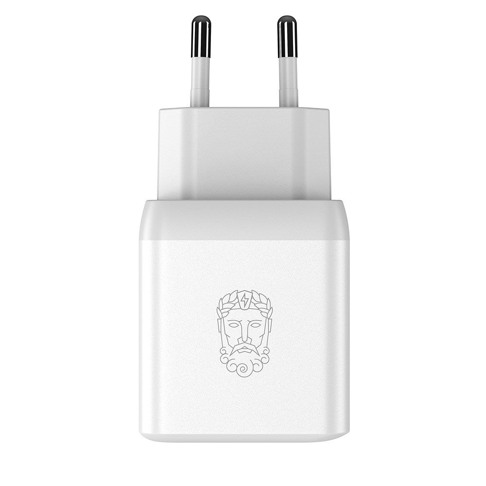 Upström Cirkulär GaN 35W Genanvendt Plastik Vægoplader m. 2 x USB-C - Hvid