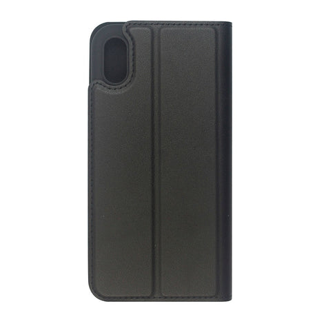 GreenMind iPhone XS Max Kunstlæder Flip Cover m. Kortholder & Ståfunktion - Sort