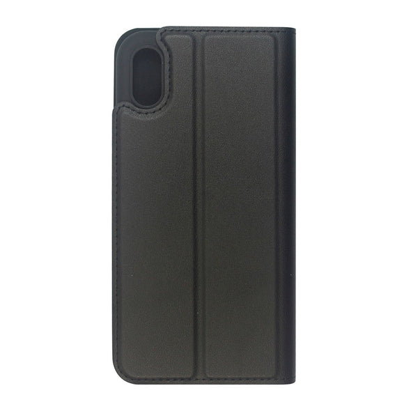 GreenMind iPhone XS Max Kunstlæder Flip Cover m. Kortholder & Ståfunktion - Sort
