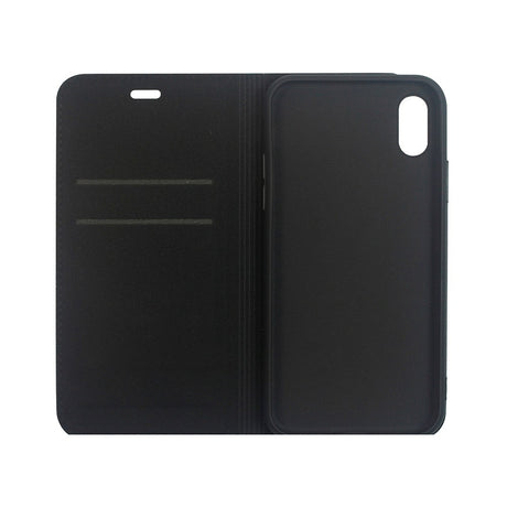 GreenMind iPhone XS Max Kunstlæder Flip Cover m. Kortholder & Ståfunktion - Sort