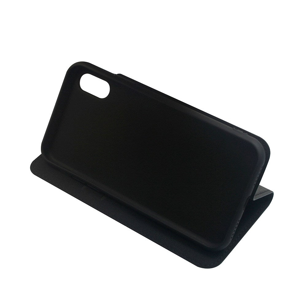GreenMind iPhone XS Max Kunstlæder Flip Cover m. Kortholder & Ståfunktion - Sort
