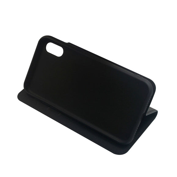 GreenMind iPhone XS Max Kunstlæder Flip Cover m. Kortholder & Ståfunktion - Sort