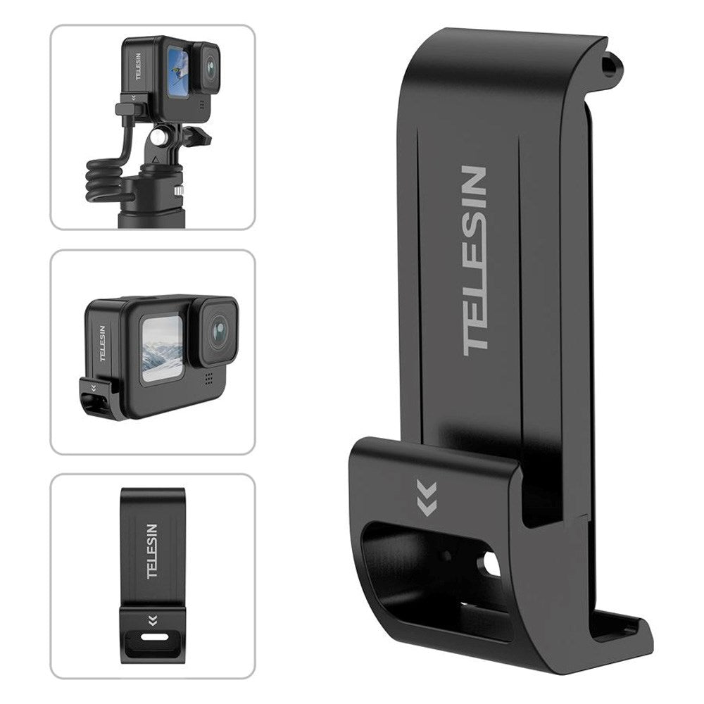 TELESIN Vandtæt Batteri Cover til GoPro Hero 9 / 10 / 11 / 12 - Sort