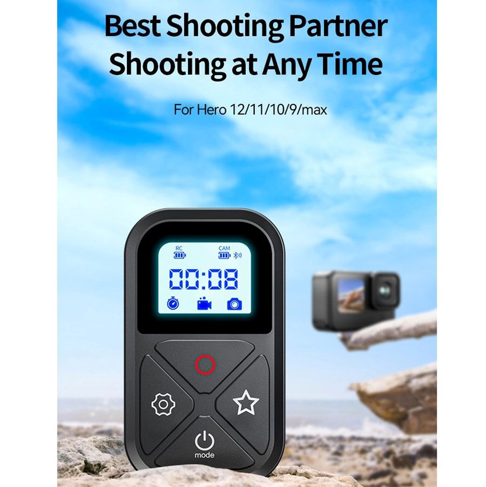 TELESIN Fjernbetjening til GoPro Hero 8 / 9 / 10 / 11 / 12 / 13 / Max & Smartphones - Sort