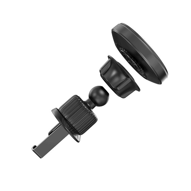 XO CX025 Magnetisk Mobilholder til Bil til Ventilation - 15W Trådløs Opladning - MagSafe Kompatibel - Sort