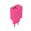 Setty 20W Vægoplader m. 1x USB-A & 1x USB-C - Pink