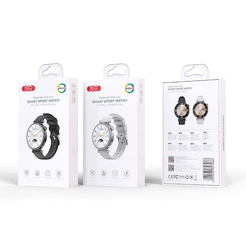 XO GT4 Mini Smartwatch m. Udskiftelige Urskiver - Sort