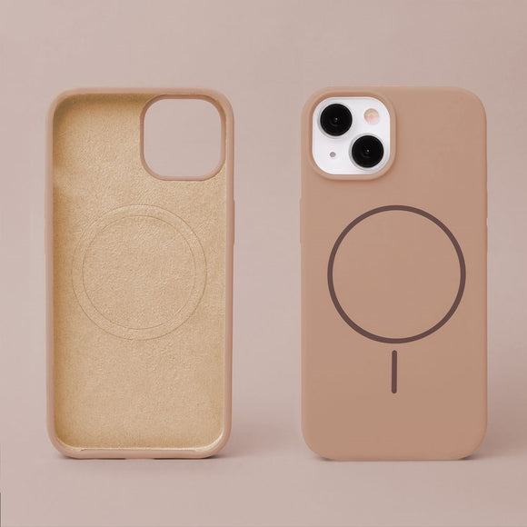 iPhone 14 Silicone Thin Cover - MagSafe Kompatibel - Brun