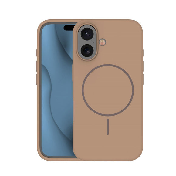 iPhone 16 Silicone Thin Cover - MagSafe Kompatibel - Brun