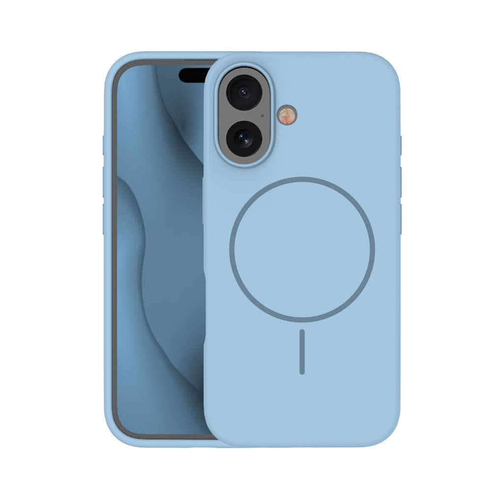 iPhone 16 Silicone Thin Cover - MagSafe Kompatibel - Lyseblå