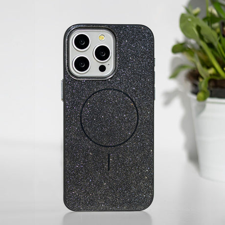 iPhone 14 Glitter Thin Cover - MagSafe Kompatibel - Sort