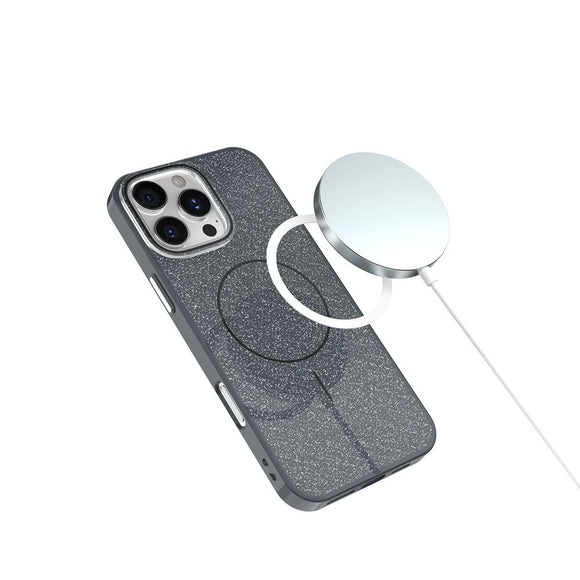 iPhone 14 Glitter Thin Cover - MagSafe Kompatibel - Sort