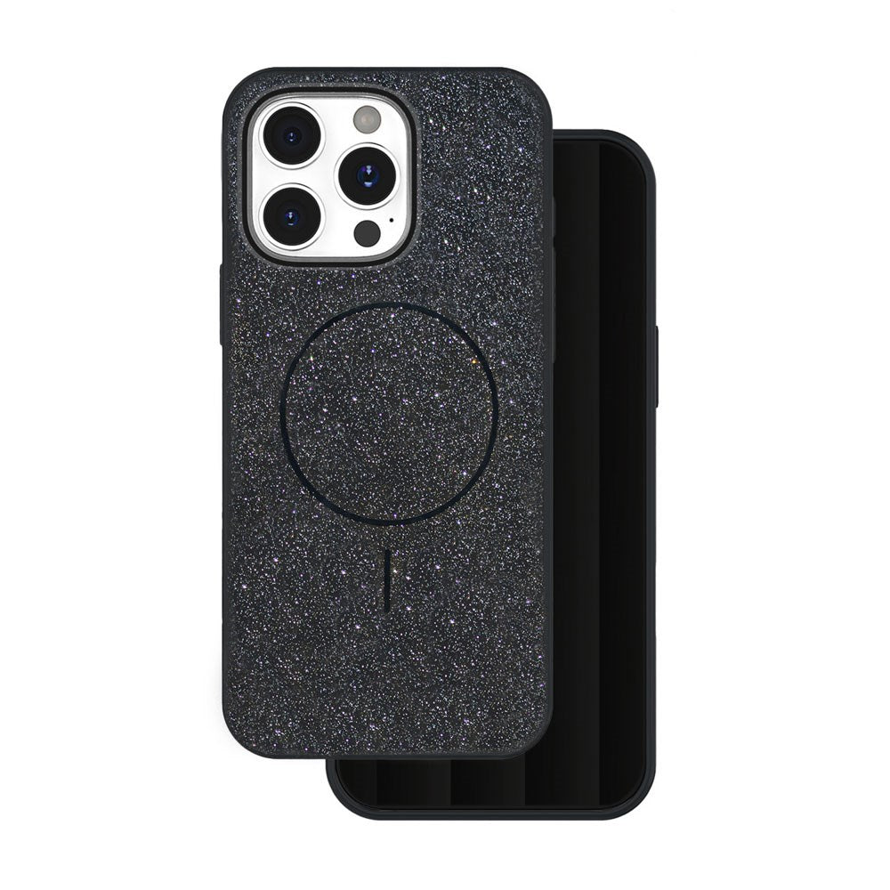 iPhone 16 Pro TFO Glitter Thin Cover - MagSafe Kompatibel - Sort
