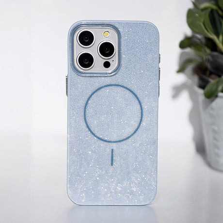 iPhone 13 Glitter Thin Cover - MagSafe Kompatibel - Lyseblå