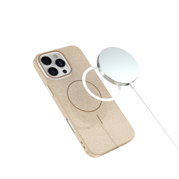 iPhone 15 Glitter Thin Cover - MagSafe Kompatibel - Brun
