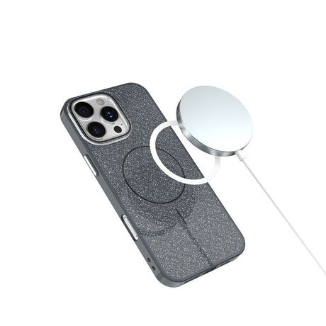 iPhone 17 Pro TFO Glitter Thin Cover - MagSafe Kompatibel - Sort