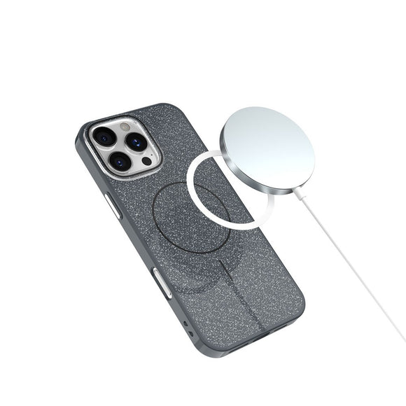 iPhone 17 Pro TFO Glitter Thin Cover - MagSafe Kompatibel - Sort