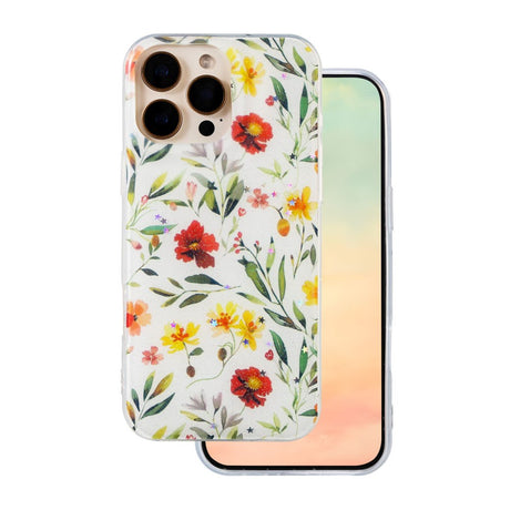 iPhone 16 Pro TFO Glow Glam Cover - Hvid / Blomster