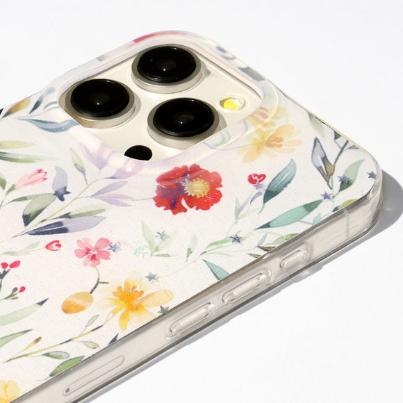 iPhone 16 Pro TFO Glow Glam Cover - Hvid / Blomster