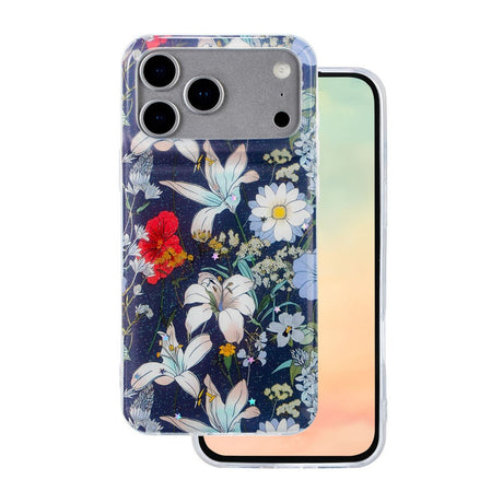 iPhone 17 Pro TFO Glow Glam Cover - Blå / Blomster