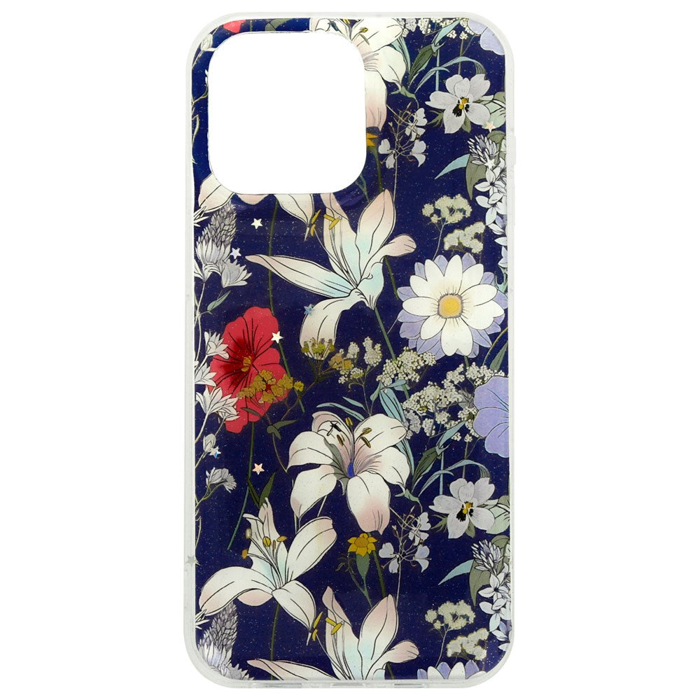 iPhone 17 Pro TFO Glow Glam Cover - Blå / Blomster