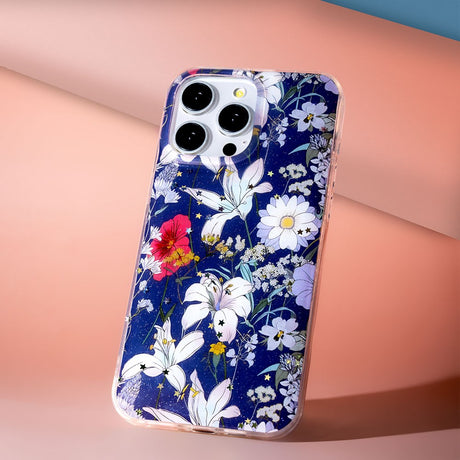 iPhone 17 Pro TFO Glow Glam Cover - Blå / Blomster