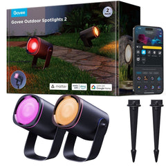 Govee Outdoor Spotlights m. Multimontering - 2 stk. - Sort