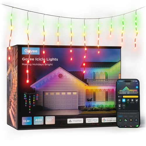 Govee Icicle Udendørs LED-Lyskæde - 10M - Hvid