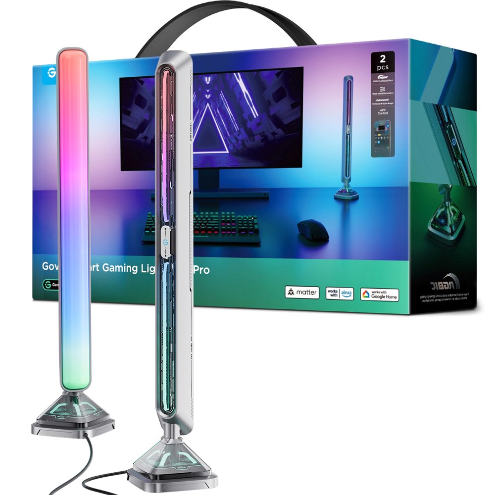 Govee Smart Gaming Light Bars Pro - Tresidet - Gennemsigtig / Metal