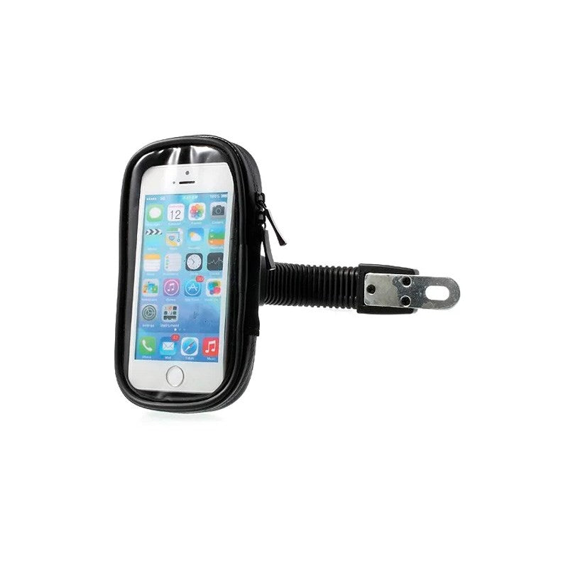 Vandtæt Roterende Mobilholder til Motorcykelstyr - Størrelse 14.5 x 7.5 cm - Sort
