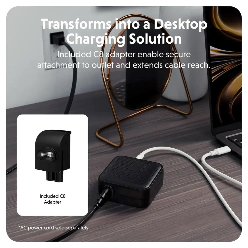 Targus HyperJuice 70W Rejseoplader m. 1x USB-A & 2x USB-C - inkl. 4x Adapterstik - Sort