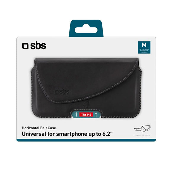 SBS Universal Etui - Bæltetaske - (Maks. Mobil: 144 x 75 x 8 mm) - Sort