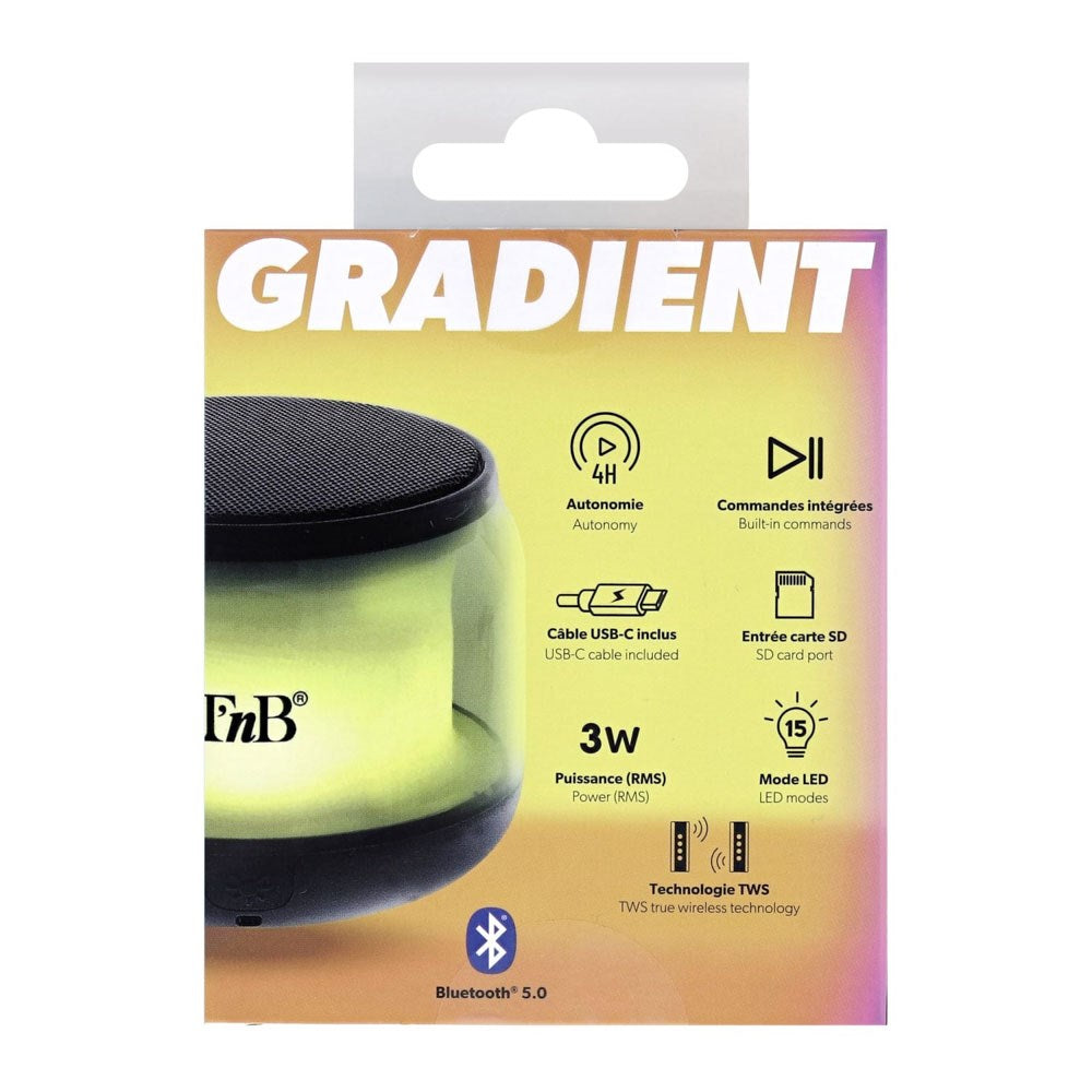 T'NB Gradient LED Bluetooth Højtaler - Sort